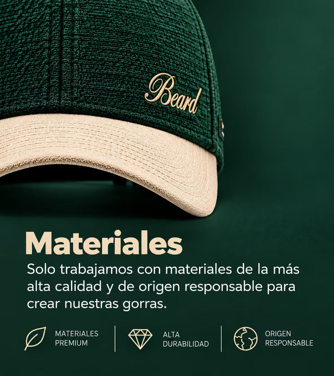 Materiales de la gorra